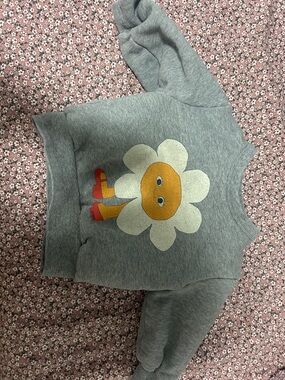 Tiny cottons Gray Kids Sweatshirt with Sunny Daisy Graphic 2t
